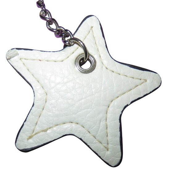 COACH Leather Silver Star Bag Charm Key FOB Keyring Keychain 64298 - Picture 3 of 3